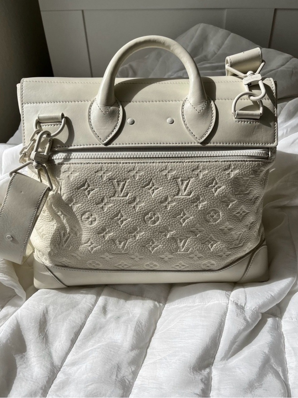Louis Vuitton Cream Embossed Monogram Backpack - Picture 6 of 10